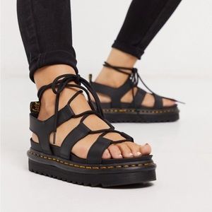 DOC MARTEN lace-up sandals, black